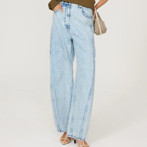 Tibi Light Blue Flare & Wide Leg Jeans - Picture 1 of 13